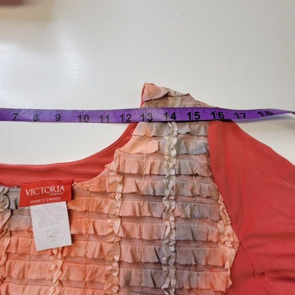 Coral and Grey Short Sleeve Dress  Various Sizes Plus Sizes M L XL 1XL - Picture 8 of 15